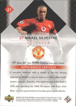 2002 Upper Deck Manchester United #27 Mikael Silvestre Back