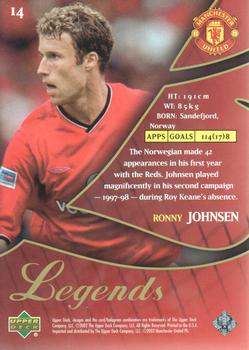 2002 Upper Deck Manchester United Legends #14 Ronny Johnsen Back