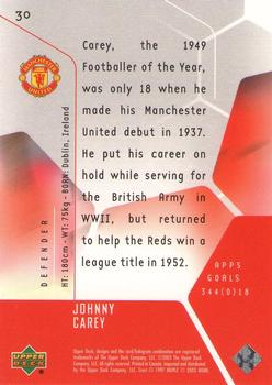 2003 Upper Deck Manchester United Mini Playmakers #30 Johnny Carey Back