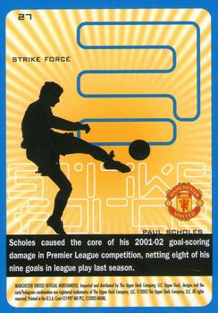2003 Upper Deck Manchester United Strike Force #27 Paul Scholes Back