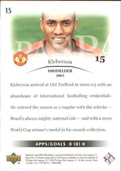 2004 SP Authentic Manchester United #15 Kleberson Back