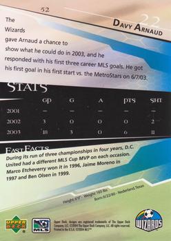 2004 Upper Deck MLS #52 Davy Arnaud Back
