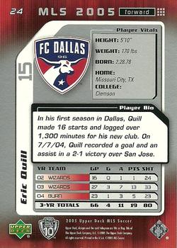 2005 Upper Deck MLS #24 Eric Quill Back