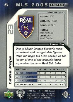 2005 Upper Deck MLS #51 Eddie Pope Back