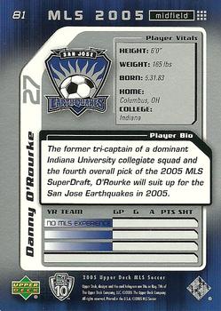 2005 Upper Deck MLS #81 Danny O'Rourke Back