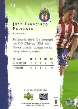 2006 Upper Deck MLS #13 Juan Francisco Palencia Back