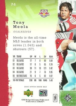 2006 Upper Deck MLS #74 Tony Meola Back