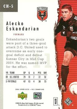 2006 Upper Deck MLS - Champions #CH-5 Alecko Eskandarian Back