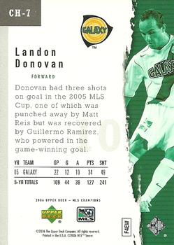 2006 Upper Deck MLS - Champions #CH-7 Landon Donovan Back
