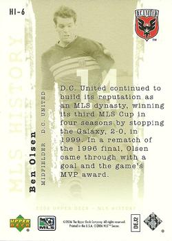 2006 Upper Deck MLS - History #HI-6 Ben Olsen Back