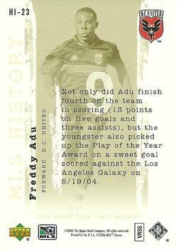 2006 Upper Deck MLS - History #HI-23 Freddy Adu Back