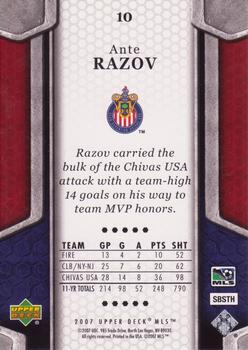 2007 Upper Deck MLS #10 Ante Razov Back