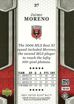 2007 Upper Deck MLS #37 Jaime Moreno Back