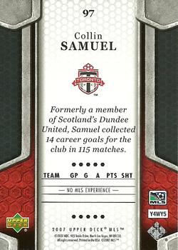 2007 Upper Deck MLS #97 Collin Samuel Back