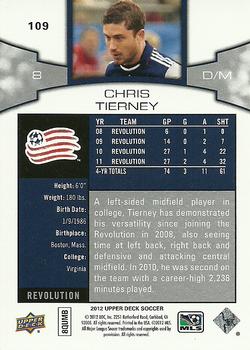 2012 Upper Deck MLS #109 Chris Tierney Back