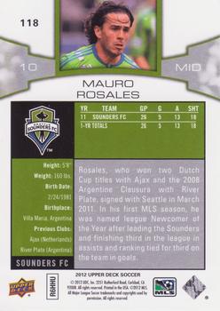 2012 Upper Deck MLS #118 Mauro Rosales Back