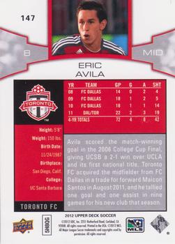 2012 Upper Deck MLS #147 Eric Avila Back