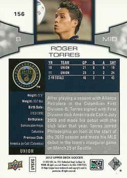 2012 Upper Deck MLS #156 Roger Torres Back
