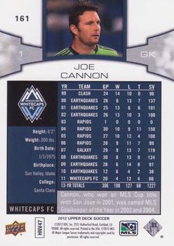 2012 Upper Deck MLS #161 Joe Cannon Back