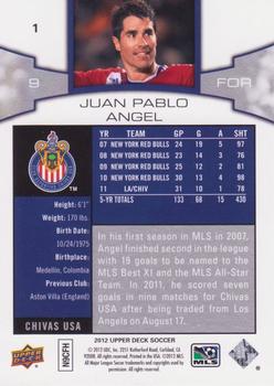 2012 Upper Deck MLS #1 Juan Pablo Angel Back