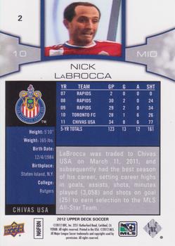 2012 Upper Deck MLS #2 Nick LaBrocca Back