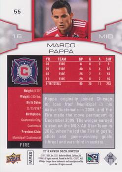 2012 Upper Deck MLS #55 Marco Pappa Back