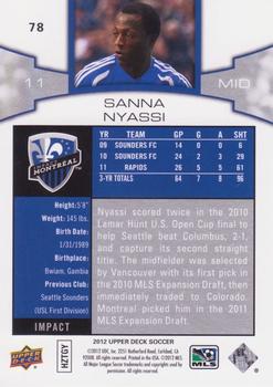 2012 Upper Deck MLS #78 Sanna Nyassi Back