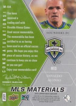 2012 Upper Deck MLS - MLS Materials #M-OA Osvaldo Alonso Back