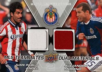 2012 Upper Deck MLS - MLS Teammates Dual Materials #TM-CHV Juan Pablo Angel / Alejandro Moreno Front