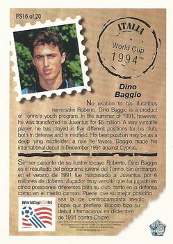 1993 Upper Deck World Cup Preview (English/Spanish) - Future Stars #FS16 Dino Baggio Back