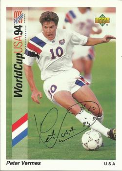 1993 Upper Deck World Cup Preview (English/Spanish) - USA Autographed #24 Peter Vermes Front