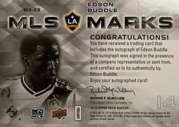 2012 Upper Deck MLS - MLS Marks #MA-EB Edson Buddle Back