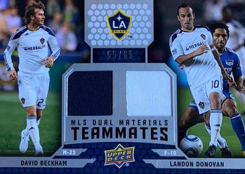 2011 Upper Deck MLS - MLS Dual Materials Teammates #TM-BD Landon Donovan / David Beckham Front