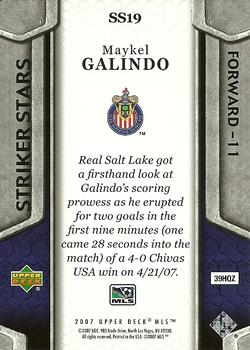 2007 Upper Deck MLS - Striker Stars #SS19 Maykel Galindo Back