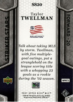 2007 Upper Deck MLS - Striker Stars #SS20 Taylor Twellman Back