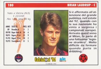 1994 Joker Italian League #180 Brian Laudrup Back