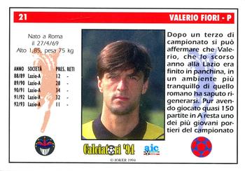 1994 Joker Italian League #21 Valerio Fiori Back