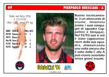 1994 Joker Italian League #69 Pierpaolo Bresciani Back