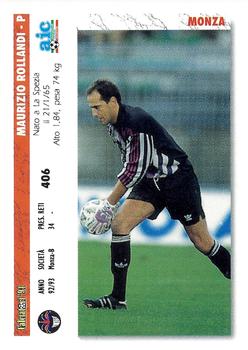 1994 Joker Italian League #406 Monza Badge / Maurizio Rollandi Back