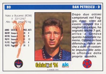1994 Joker Italian League #80 Dan Petrescu Back