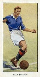 1955 D.C. Thomson / The Wizard Famous Footballers Coloured Mauve back #12 Billy Simpson Front