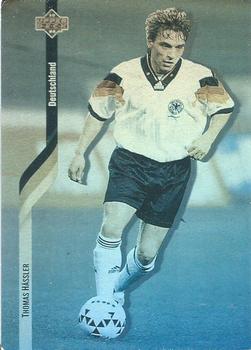 1994 Upper Deck World Cup Contenders English/Spanish - German Holograms Exchange #D1 Thomas Hassler Front