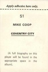 1972-73 FKS Wonderful World of Soccer Stars Stickers #51 Mick Coop Back