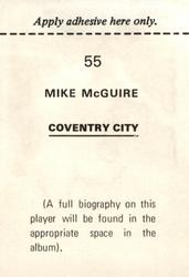 1972-73 FKS Wonderful World of Soccer Stars Stickers #55 Mick McGuire Back