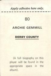 1972-73 FKS Wonderful World of Soccer Stars Stickers #80 Archie Gemmill Back