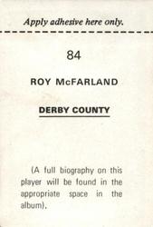 1972-73 FKS Wonderful World of Soccer Stars Stickers #84 Roy McFarland Back