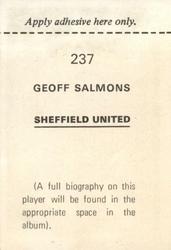 1972-73 FKS Wonderful World of Soccer Stars Stickers #237 Geoff Salmons Back
