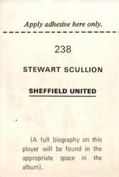 1972-73 FKS Wonderful World of Soccer Stars Stickers #238 Stewart Scullion Back