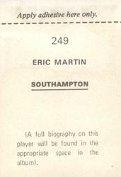 1972-73 FKS Wonderful World of Soccer Stars Stickers #249 Eric Martin Back