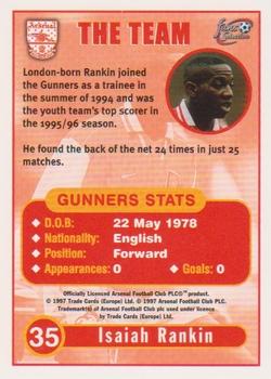 1997-98 Futera Arsenal Fans' Selection #35 Isaiah Rankin Back